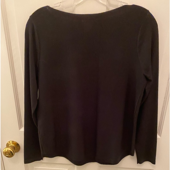 🎉 HP 🎉 Chico’s Black Boat Neck Long Sleeve Top - Picture 4 of 8